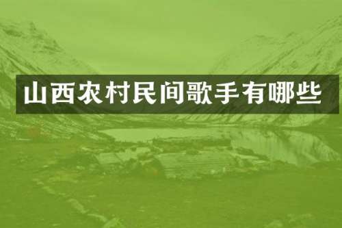 山西农村民间歌手有哪些