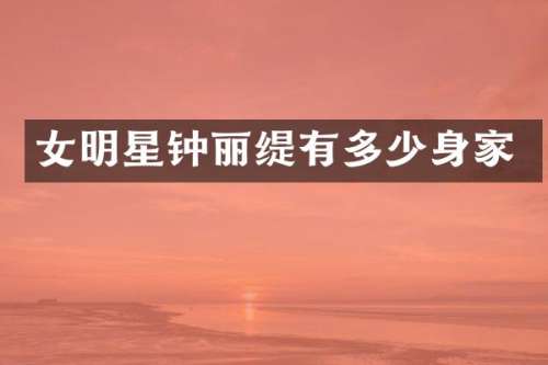 女明星钟丽缇有多少身家