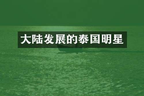 大陆发展的泰国明星