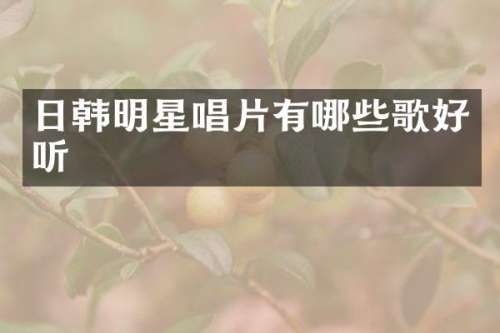 日韩明星唱片有哪些歌好听