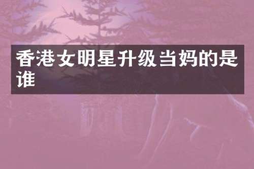 香港女明星升级当是谁