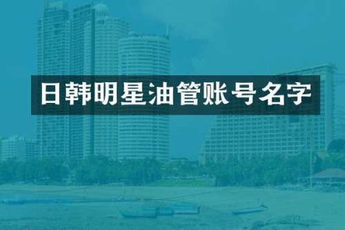 日韩明星油管账号名字