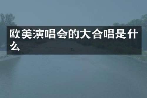 欧美演唱会的大合唱是什么
