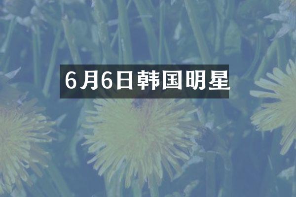 6月6日韩国明星