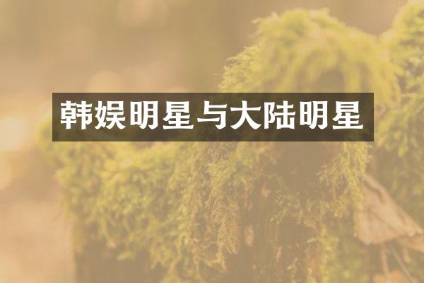 韩娱明星与大陆明星