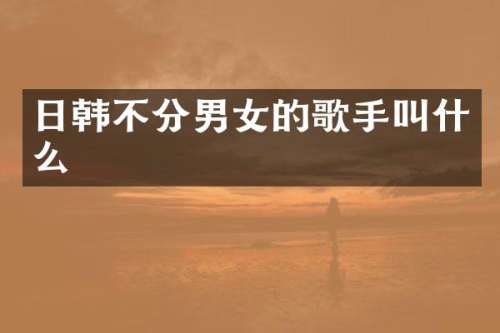 日韩不分男女的歌手叫什么