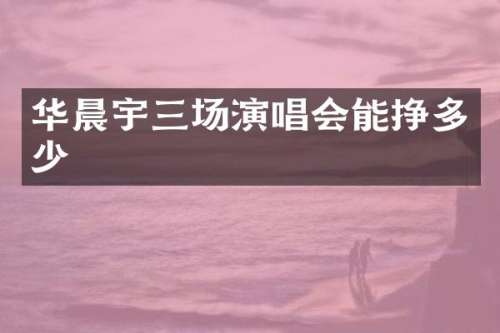 华晨宇三场演唱会能挣多少