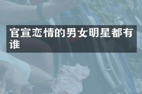 官宣恋情的男女明星都有谁