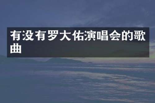 有没有罗大佑演唱会的歌曲