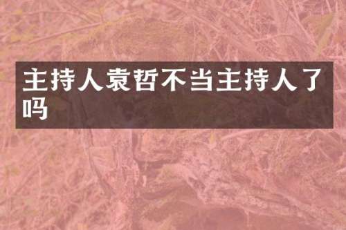 主持人袁哲不当主持人了吗