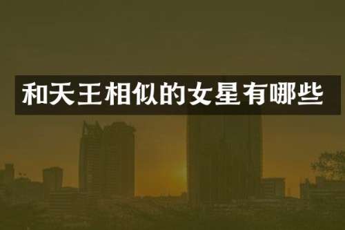 和天王相似的女星有哪些