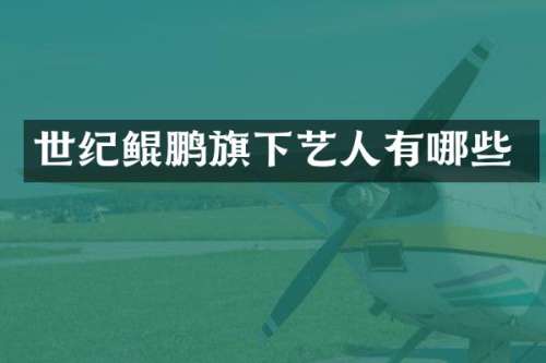 世纪鲲鹏旗下艺人有哪些