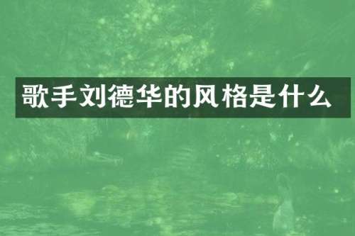 歌手刘德华的风格是什么