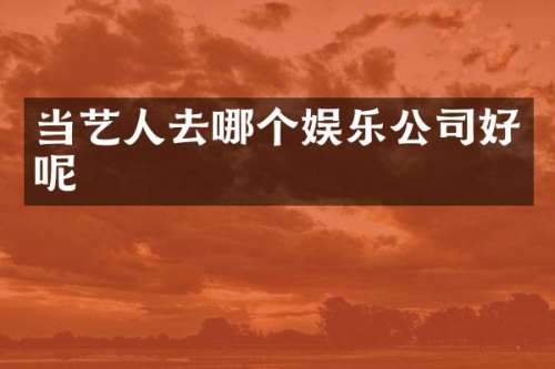 当艺人去哪个娱乐公司好呢