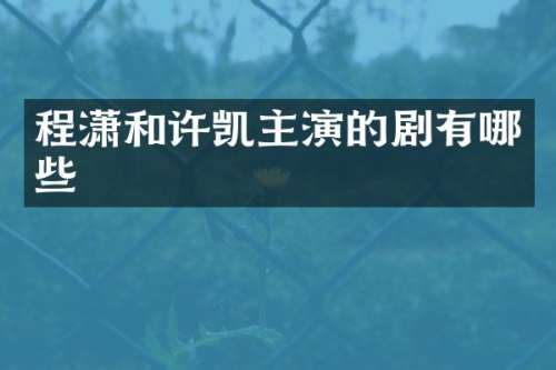 和许凯主演的剧有哪些