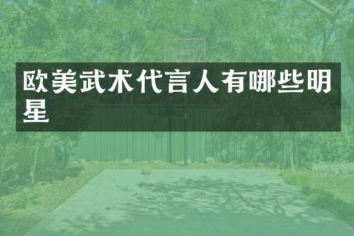 欧美武术代言人有哪些明星