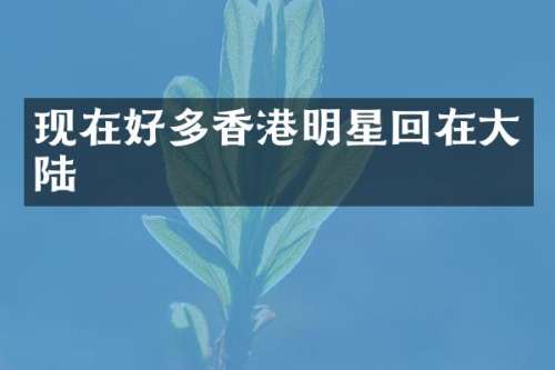 现在好多香港明星回在大陆