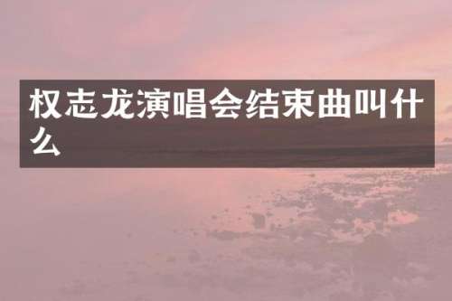 演唱会结束曲叫什么