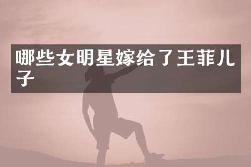 哪些女明星嫁给了王菲儿子