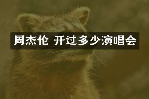 周杰伦 开过多少演唱会
