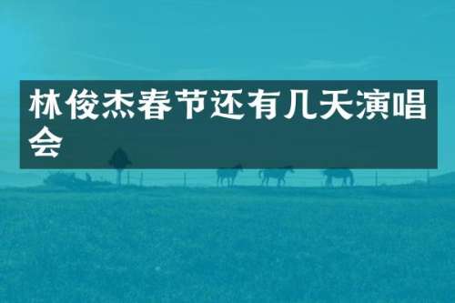 林俊杰春节还有几天演唱会