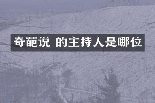 奇葩说 的主持人是哪位