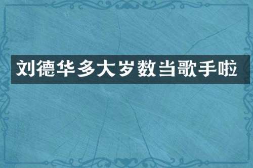 刘德华多大岁数当歌手啦