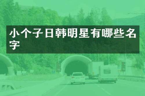 小个子日韩明星有哪些名字
