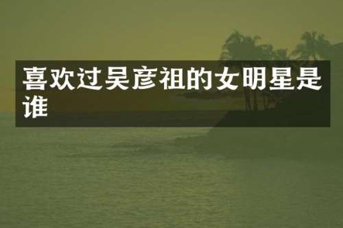 喜欢过吴彦祖的女明星是谁