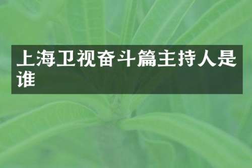 上海卫视奋斗篇主持人是谁