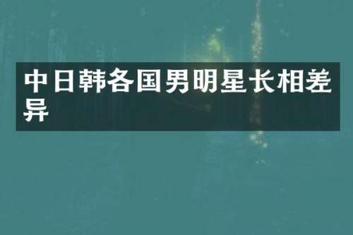 中日韩各国男明星长相差异