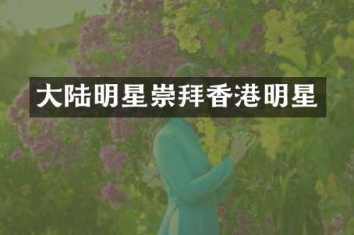 大陆明星崇拜香港明星