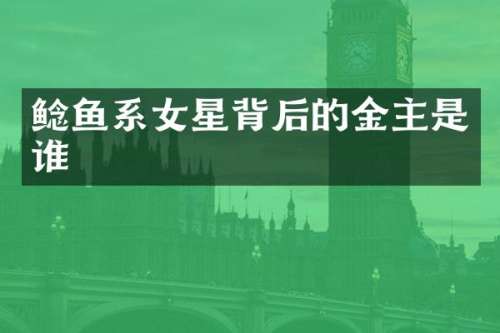 鲶鱼系女星背后的金主是谁