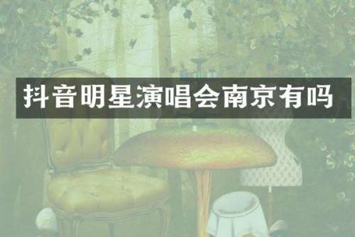 抖音明星演唱会南京有吗