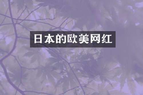 日本的欧美网红
