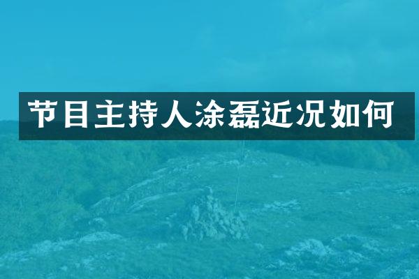 节目主持人涂磊近况如何
