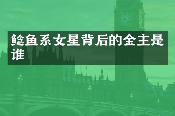 鲶鱼系女星背后的金主是谁