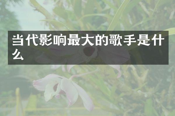当代影响最大的歌手是什么