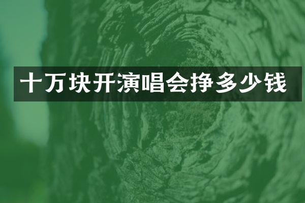 十万块开演唱会挣多少钱