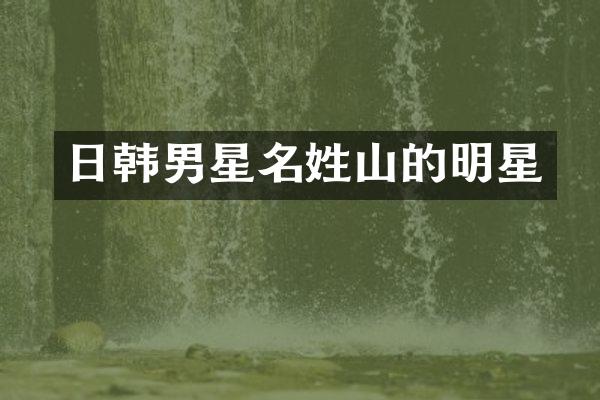 日韩男星名姓山的明星