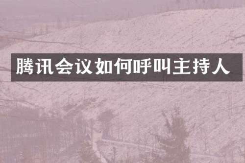 腾讯会议如何呼叫主持人