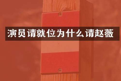 演员请就位为什么请赵薇