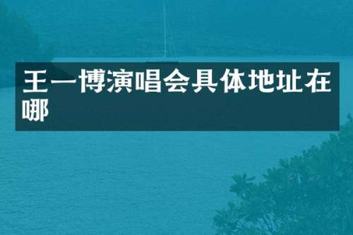 王一博演唱会具体地址在哪