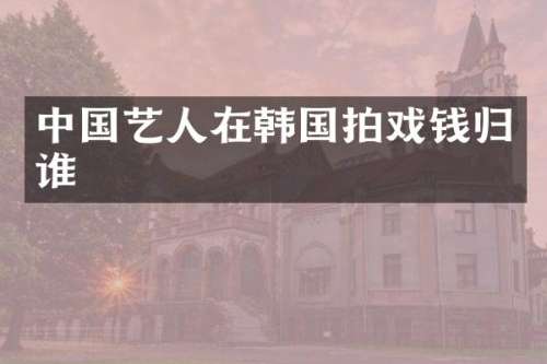 中国艺人在韩国拍戏钱归谁