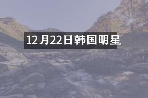12月22日韩国明星