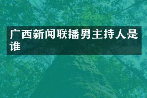广西新闻联播男主持人是谁