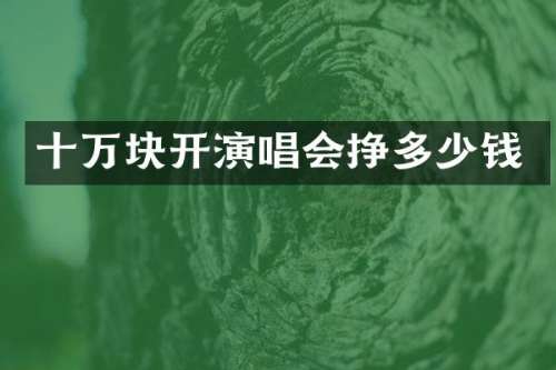 十万块开演唱会挣多少钱