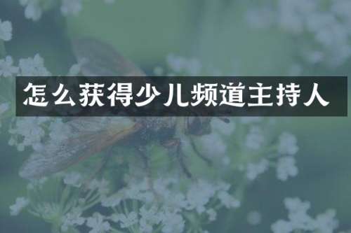 怎么获得少儿频道主持人