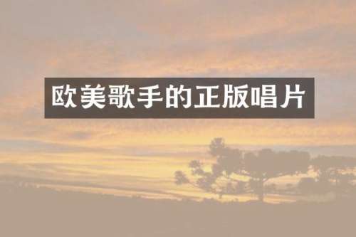 欧美歌手的正版唱片
