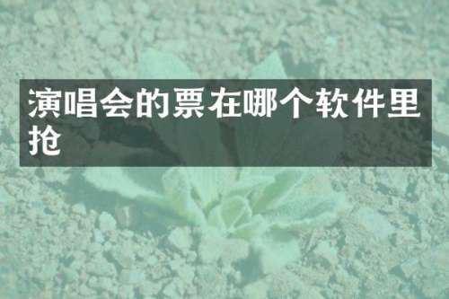 演唱会的票在哪个软件里抢